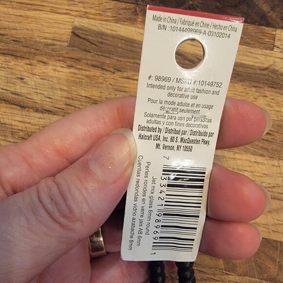 Jet Mix 6MM Round Halcraft Bead Gallery # 98969 14 Inch/35.5CM - Picture 6 of 8